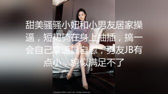 甜美骚骚小妞和小男友居家操逼，短裙骑在身上抽插，搞一会自己拿道具自慰，男友JB有点小，貌似满足不了