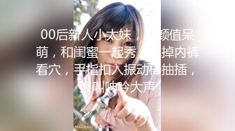 00后新人小太妹，高颜值呆萌，和闺蜜一起秀，脱掉内裤看穴，手指扣入振动棒抽插，浪叫呻吟大声