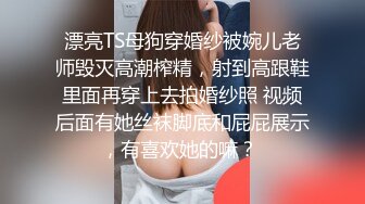 漂亮TS母狗穿婚纱被婉儿老师毁灭高潮榨精，射到高跟鞋里面再穿上去拍婚纱照 视频后面有她丝袜脚底和屁屁展示，有喜欢她的嘛？ 