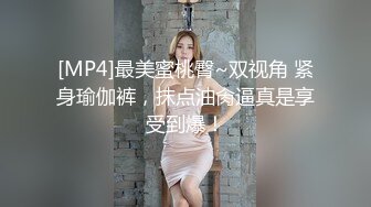 [MP4]最美蜜桃臀~双视角 紧身瑜伽裤，抹点油肏逼真是享受到爆！