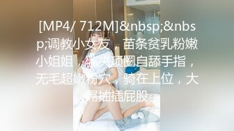 [MP4/ 712M]&nbsp;&nbsp;调教小女友，苗条贫乳粉嫩小姐姐，乳夹项圈自舔手指，无毛超嫩粉穴，骑在上位，大屌抽插屁股